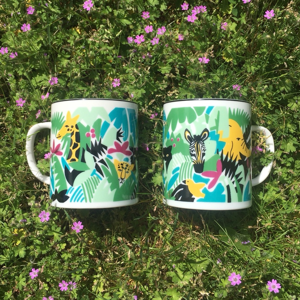 Vintage 1980s San Diego Zoo Animal Jungle Mugs 🦒